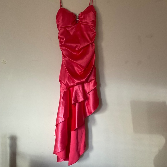 Laura Size 3 Pink Satin Party Dress with Ruffle Skirt - Picture 1 of 9